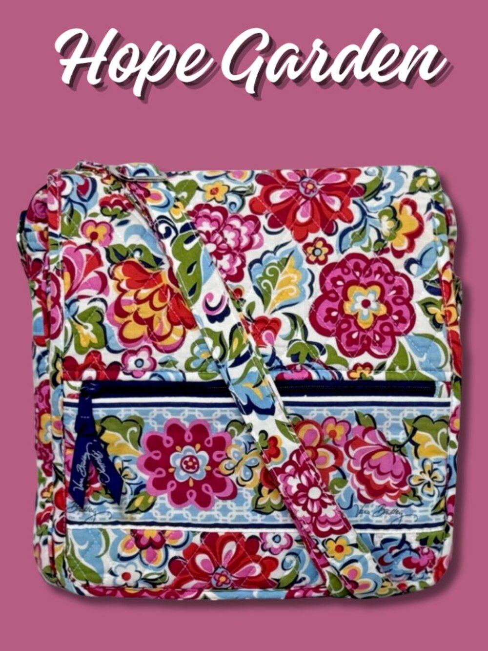 Vera Bradley Hope Garden Hipster Crossbody Retired Breast Cancer Pattern 2009